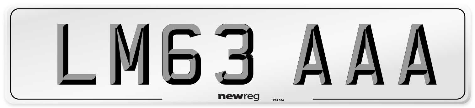 LM63 AAA Number Plate from New Reg